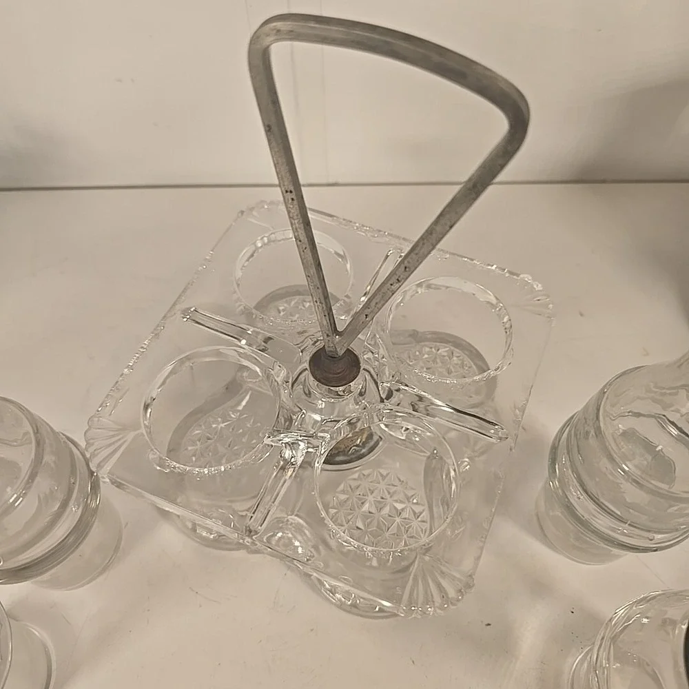 Salt & Pepper Shakers by Elson Glass Co Clear Blown Molded Caster Set 1800s Read